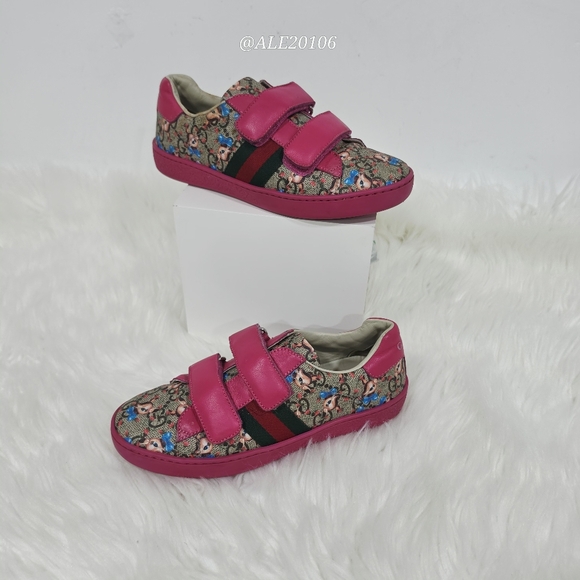 Gucci Other - Gucci Bambi GG Canvas Kids Sneakers Pink EU 31 US 13C Rare